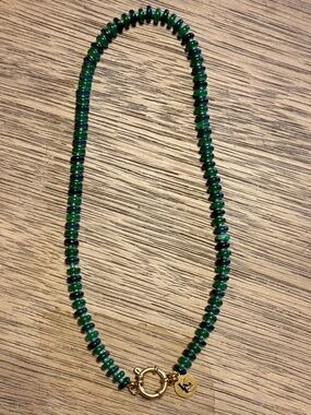 KC CHIC MALACHITE Beaded Necklace 16”
